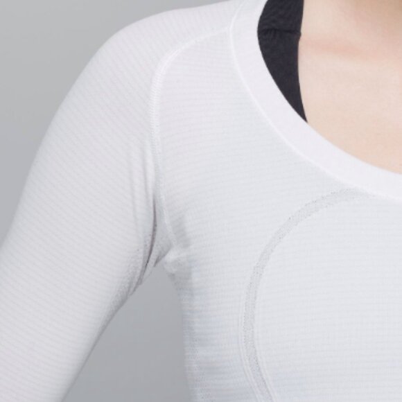 (6026)  🍋 LULULEMON RUN: Swiftly Tech Long Sleeve Crew Sz 6 WHITE VGUC - Picture 4 of 11
